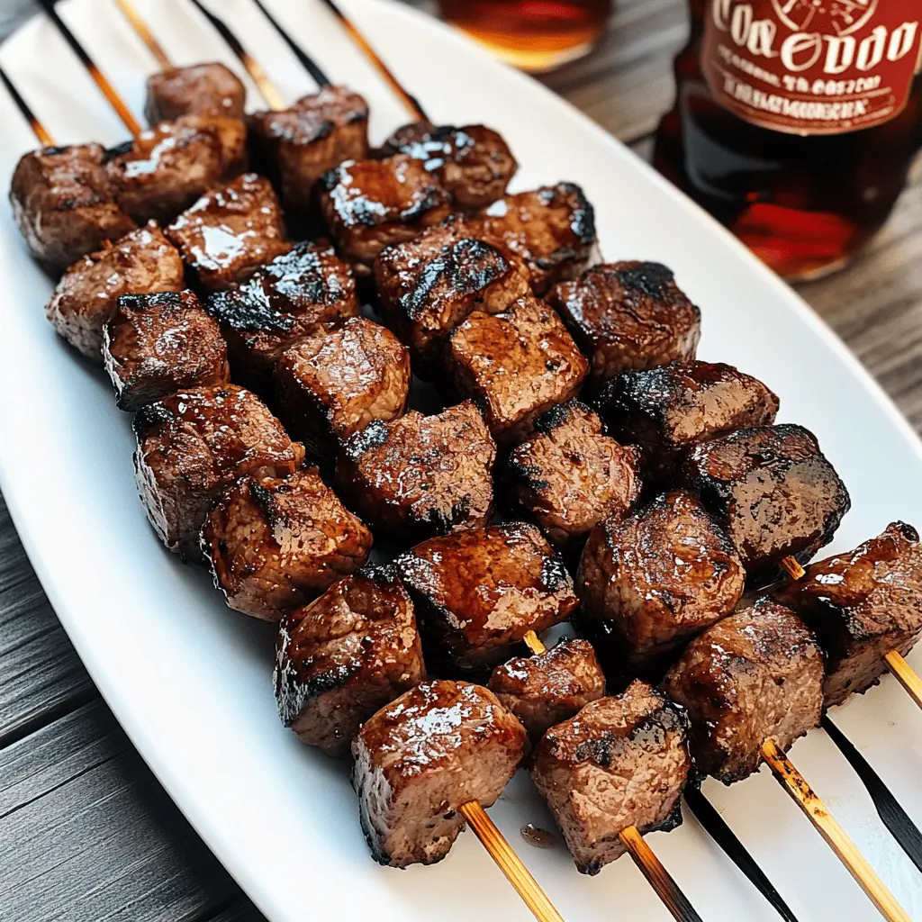 Grill night just got an upgrade with these Bourbon and Coke Steak Kabobs! Tender beef marinated in a sweet and tangy sauce, paired perfectly with fresh veggies. Ideal for summer barbecues or a delicious weekday dinner. Save this recipe to impress your guests with flavorful kabobs at your next gathering!