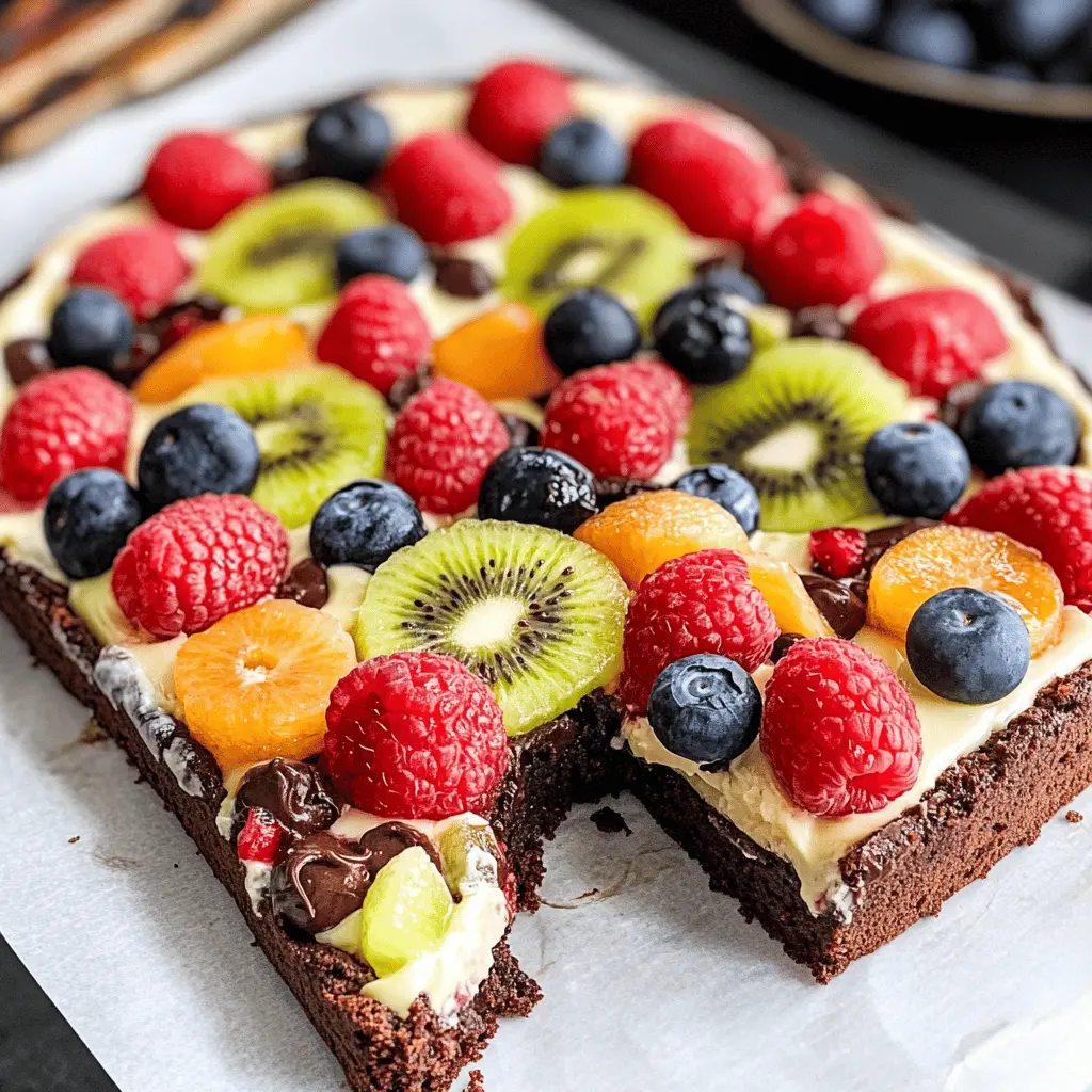 Looking for a fun dessert that's a hit with everyone? Try this delicious Brownie Fruit Pizza! It's bursting with fresh fruits and topped on a rich brownie base, making it a delightful treat for parties or a sweet family gathering. Save this recipe and surprise your loved ones with a colorful and tasty dessert that's easy to make! 🍓🍌🍍