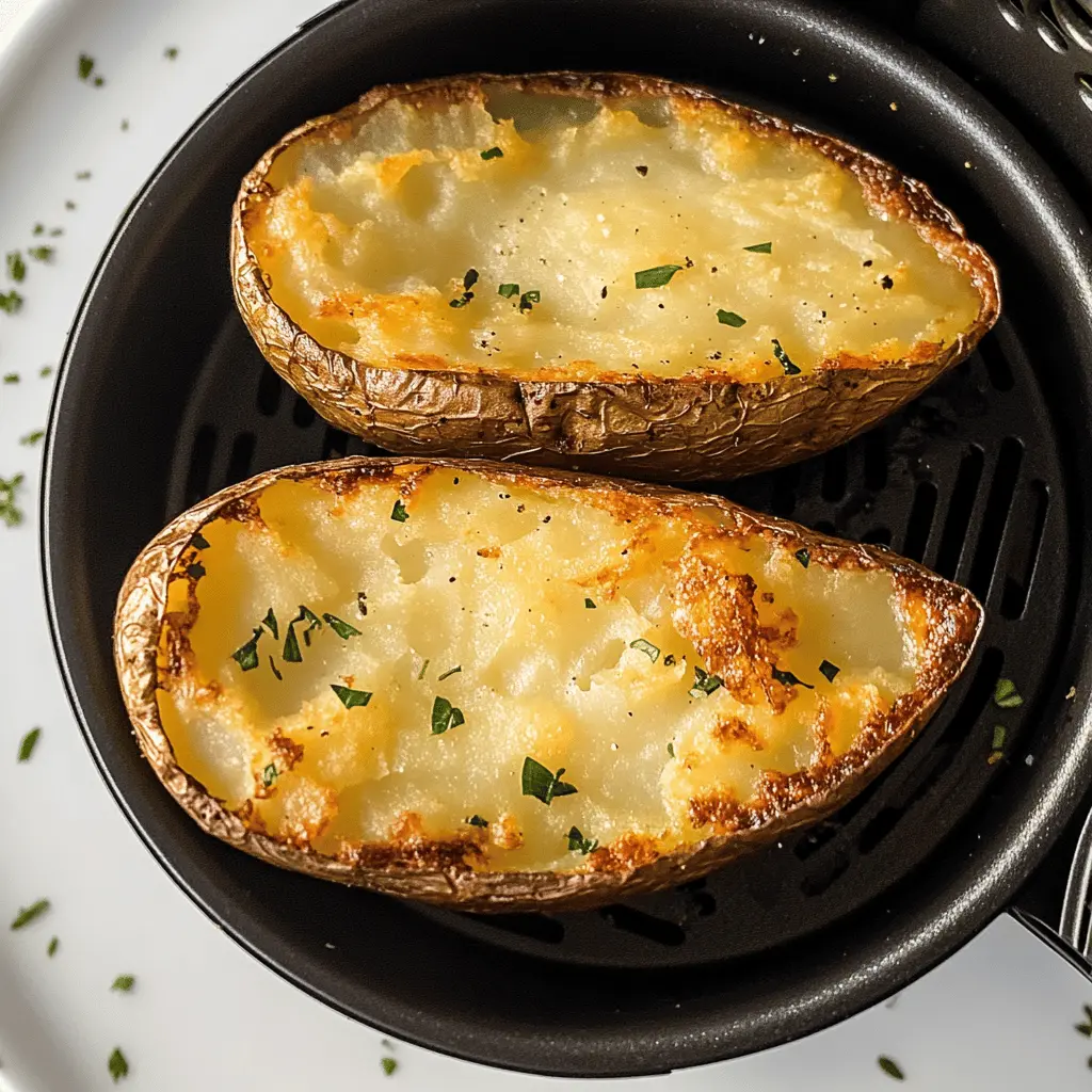Transform your dinner with these Crispy Air Fryer Baked Potatoes! Enjoy the perfect blend of fluffy insides and crisp, golden skins, all made easy in your air fryer. These potatoes are a delicious side dish or a satisfying main, perfect for any meal. Save this recipe for a tasty, hassle-free delight any day of the week!