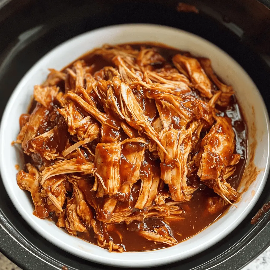 This easy Crock Pot BBQ Chicken recipe makes tender pulled chicken that's packed with flavor! With just a few simple ingredients, you can whip up a delicious meal perfect for sandwiches, tacos, or served over rice. Save this recipe for your next family gathering or weeknight dinner – it's a crowd-pleaser every time!