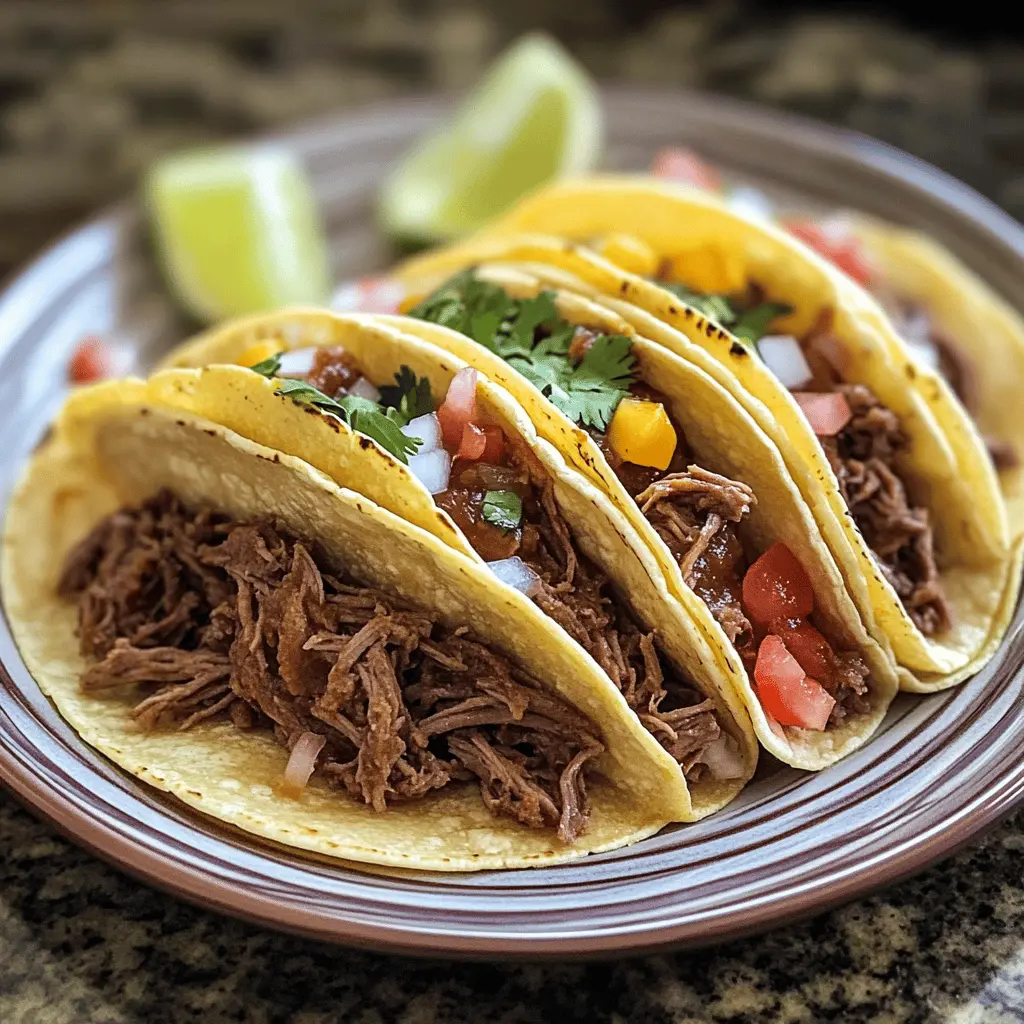 Get ready for a fiesta! These Crock Pot Mexican Shredded Beef Tacos are packed with bold flavors and super easy to make. With tender, juicy beef and a blend of spices, this recipe is perfect for busy weeknights or gathering with friends. Don't forget to save this for your next taco night—everyone will love it!