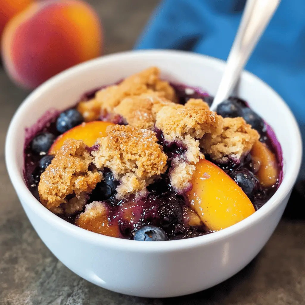 Warm up your evenings with this delicious Crockpot Blueberry Peach Cobbler! Bursting with juicy blueberries and sweet peaches, this easy dessert is perfect for family gatherings or a cozy night in. Serve it warm with a scoop of vanilla ice cream for a delightful treat. Save this recipe for your next special occasion and enjoy a taste of summer all year round!