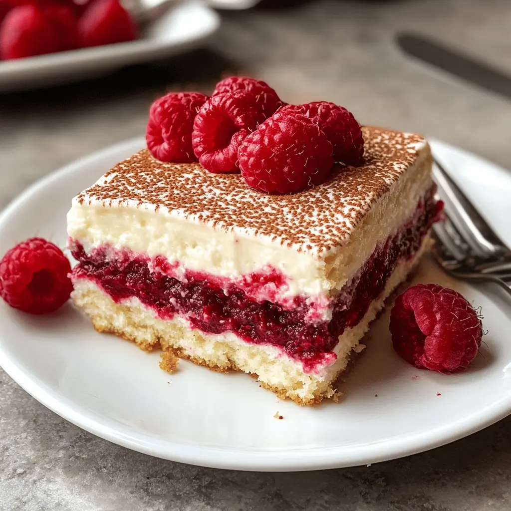 Ready to impress your guests with a twist on a classic dessert? This Fresh Raspberry Tiramisu combines rich layers of creamy mascarpone with tart raspberries and espresso-dipped ladyfingers for a delightful treat. Perfect for summer gatherings or any special occasion! Save this recipe to bring a burst of flavor to your next dinner party!