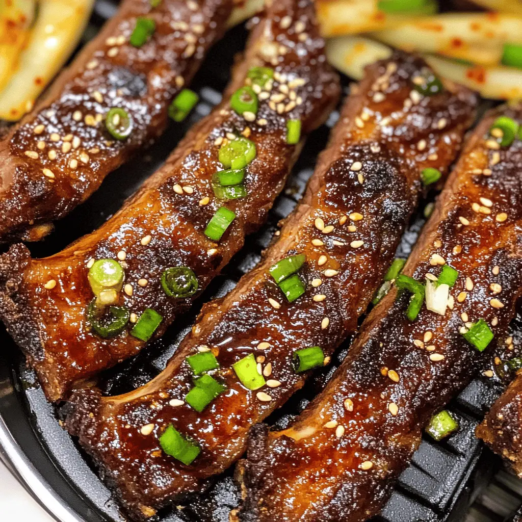 Savor the taste of Korea with these delicious Galbi, marinated flanken ribs that burst with flavor! Infused with soy sauce, garlic, and sweet sesame, they're perfect for grilling. Whether it’s a family barbecue or a festive gathering, this dish is sure to impress. Save this recipe for an unforgettable culinary experience!