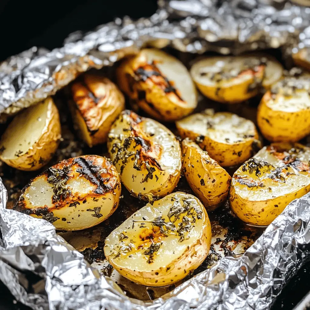 These Garlic Herb Grilled Potatoes in Foil are perfect for summer barbecues! Packed with fresh garlic and aromatic herbs, they deliver a burst of flavor in every bite. Easy to make and clean up, they're a great side dish for any meal. Save this recipe for your next cookout and impress your guests with delicious, tender potatoes!