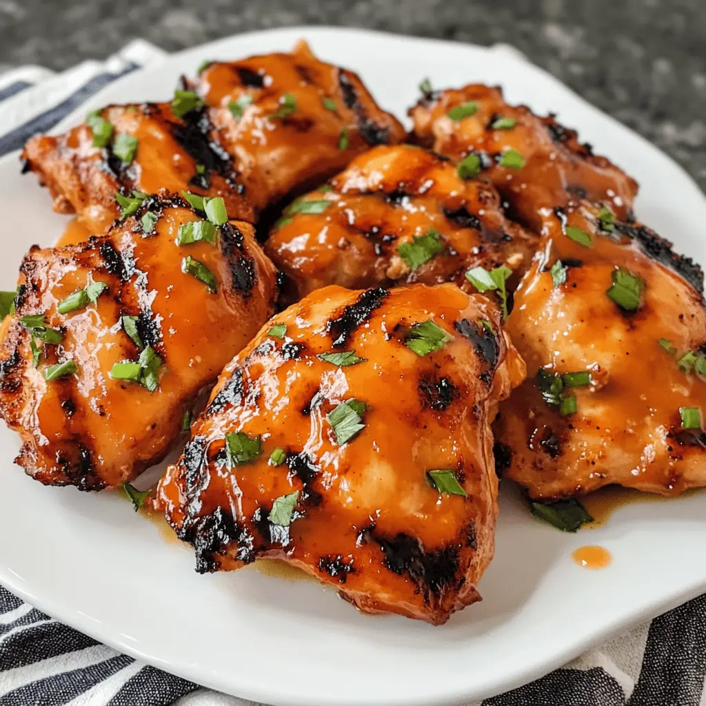 Get ready for a flavor-packed dinner with these Grilled Honey Buffalo Chicken Thighs! Juicy chicken thighs are marinated in a sweet and spicy honey buffalo sauce for the perfect balance of heat and sweetness. Ideal for summer barbecues, gatherings, or a cozy family meal, this dish will be a hit. Save the recipe and impress your guests with this deliciously simple favorite!