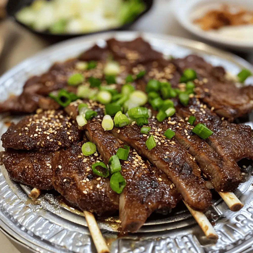 Juicy and tender Grilled Korean Short Ribs are the perfect blend of sweet and savory flavors! Marinated in a delicious mix of soy sauce, garlic, and sesame oil, these ribs are an easy crowd-pleaser. Ideal for your next barbecue or family dinner, don’t forget to save this recipe for a unique and tasty experience on your grill!