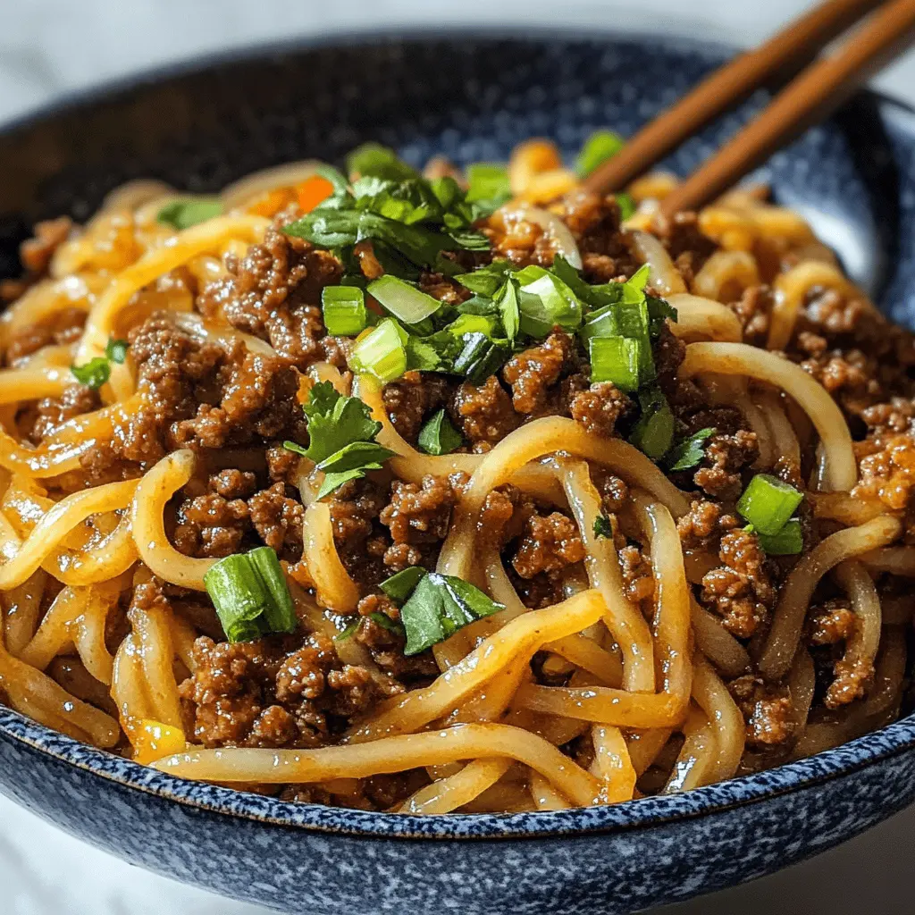 Get ready to enjoy a bowl of deliciousness with these Mongolian Ground Beef Noodles! This easy recipe features tender noodles mixed with savory ground beef, fresh veggies, and a flavorful sauce that packs a punch. Perfect for weeknight dinners or meal prep, save this pin for a satisfying dish your whole family will love!