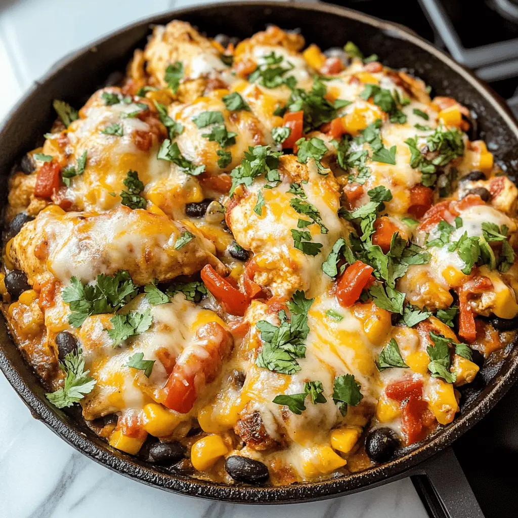 Looking for a quick and delicious meal? Try this Santa Fe Chicken Skillet! Made with tender chicken, colorful bell peppers, and zesty salsa, it’s packed with flavor and perfect for busy weeknights. This one-pan wonder is not only easy to make, but it also simplifies cleanup. Save this recipe for a tasty family dinner or a fun gathering with friends!