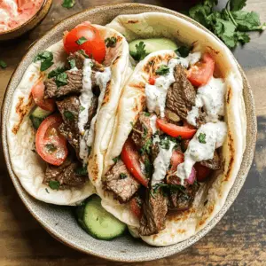 Get ready for a taste of Greece with these Slow Cooker Beef Gyros! Tender, flavorful beef cooked low and slow pairs perfectly with fresh tomatoes, crisp lettuce, and creamy tzatziki sauce, all tucked in warm pita. Perfect for busy weeknights or gatherings. Save this recipe to impress your family and friends!