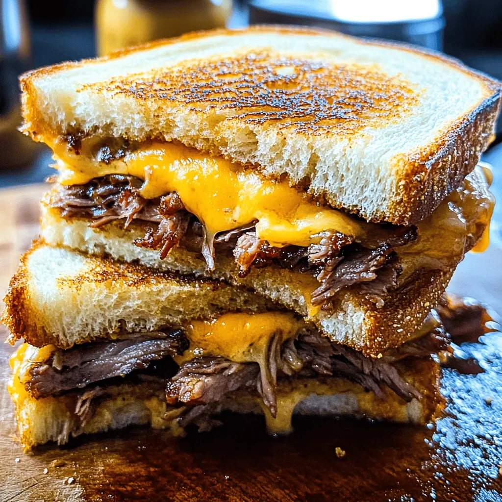 This Smoked Brisket Grilled Cheese takes comfort food to a whole new level! With layers of tender, smoky brisket and gooey cheese melted between crispy bread, each bite is a savory delight. Perfect for game day or a cozy night in, save this recipe for a delicious twist on a classic favorite!