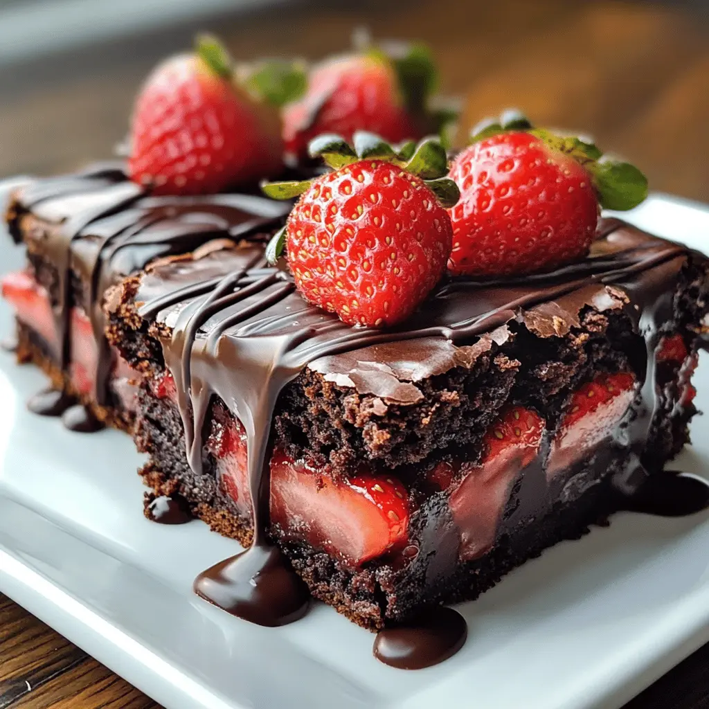 Easy Chocolate Covered Strawberry Brownies Recipe
