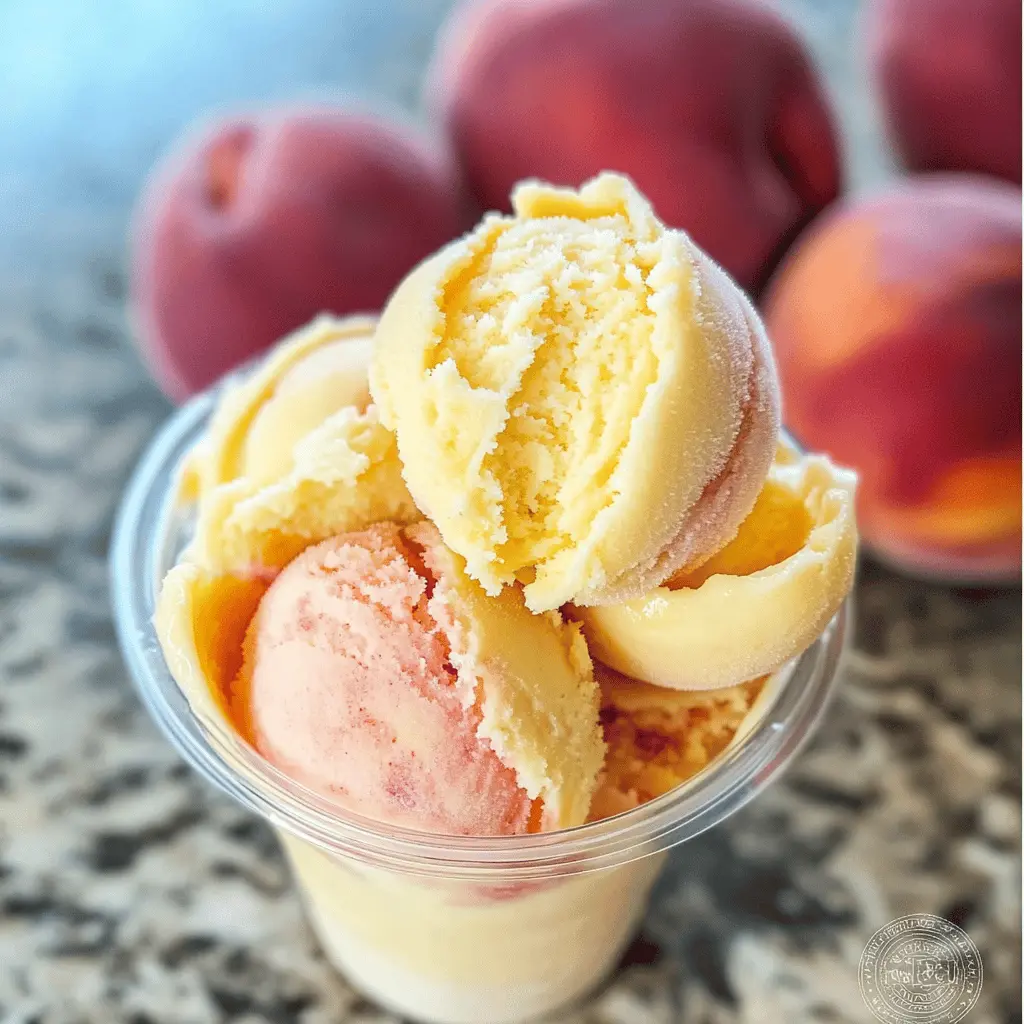 Easy 2-Ingredient No Churn Peach Sherbet Recipe
