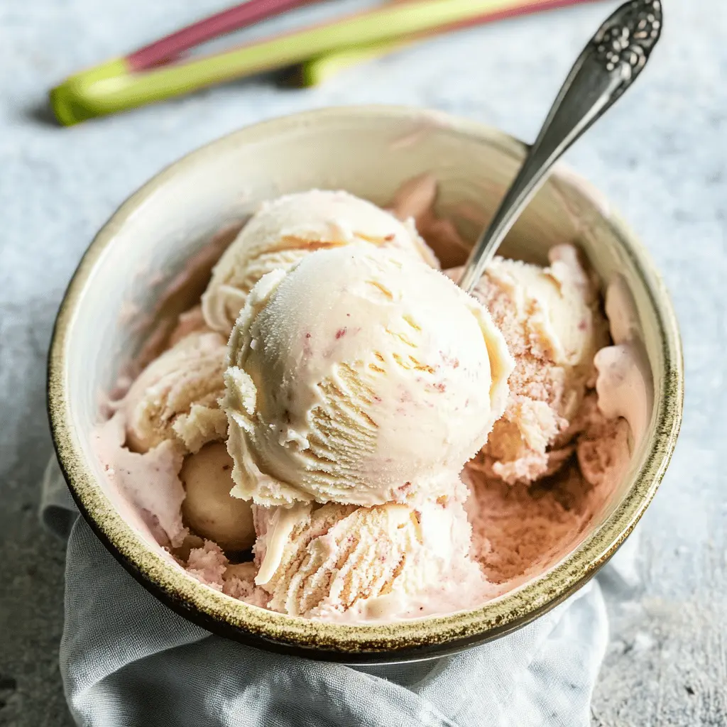 Easy Homemade Rhubarb Ice Cream Recipe