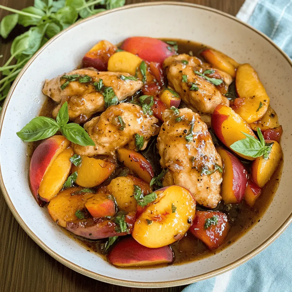 Easy Peach Chicken with Balsamic Glaze