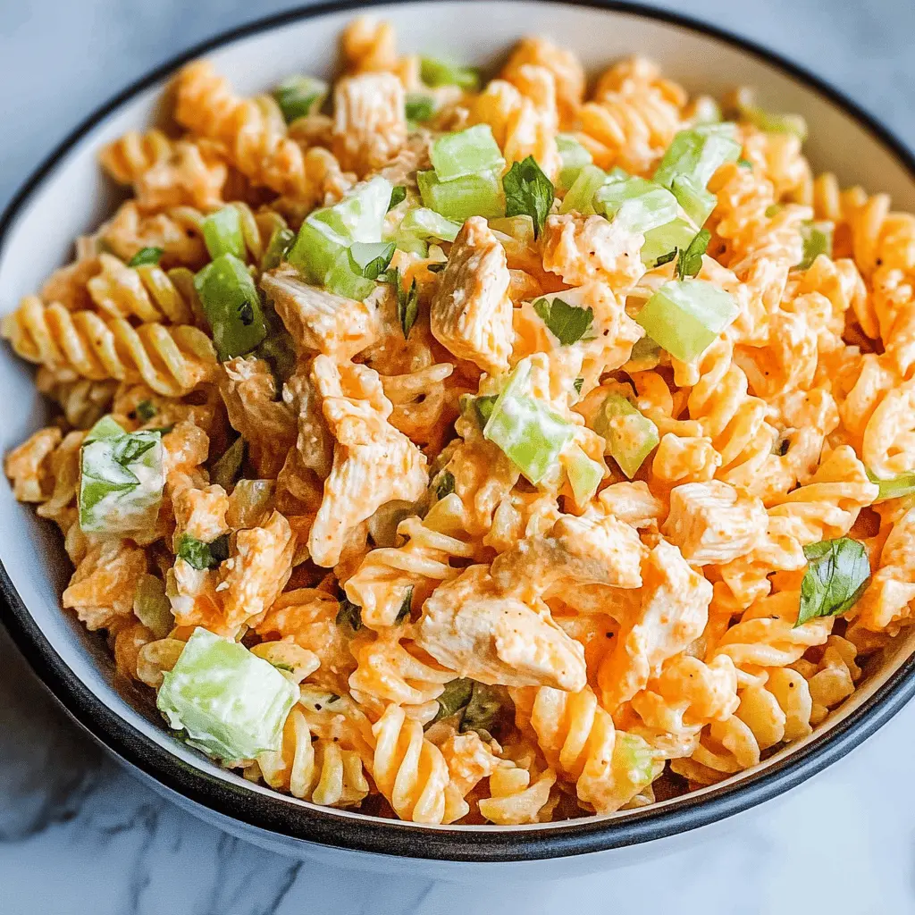 Easy Buffalo Chicken Pasta Salad Recipe