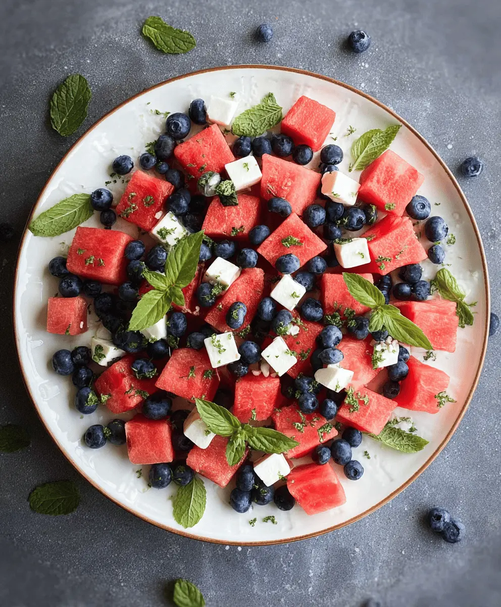 Easy Watermelon Blueberry Caprese Salad Recipe