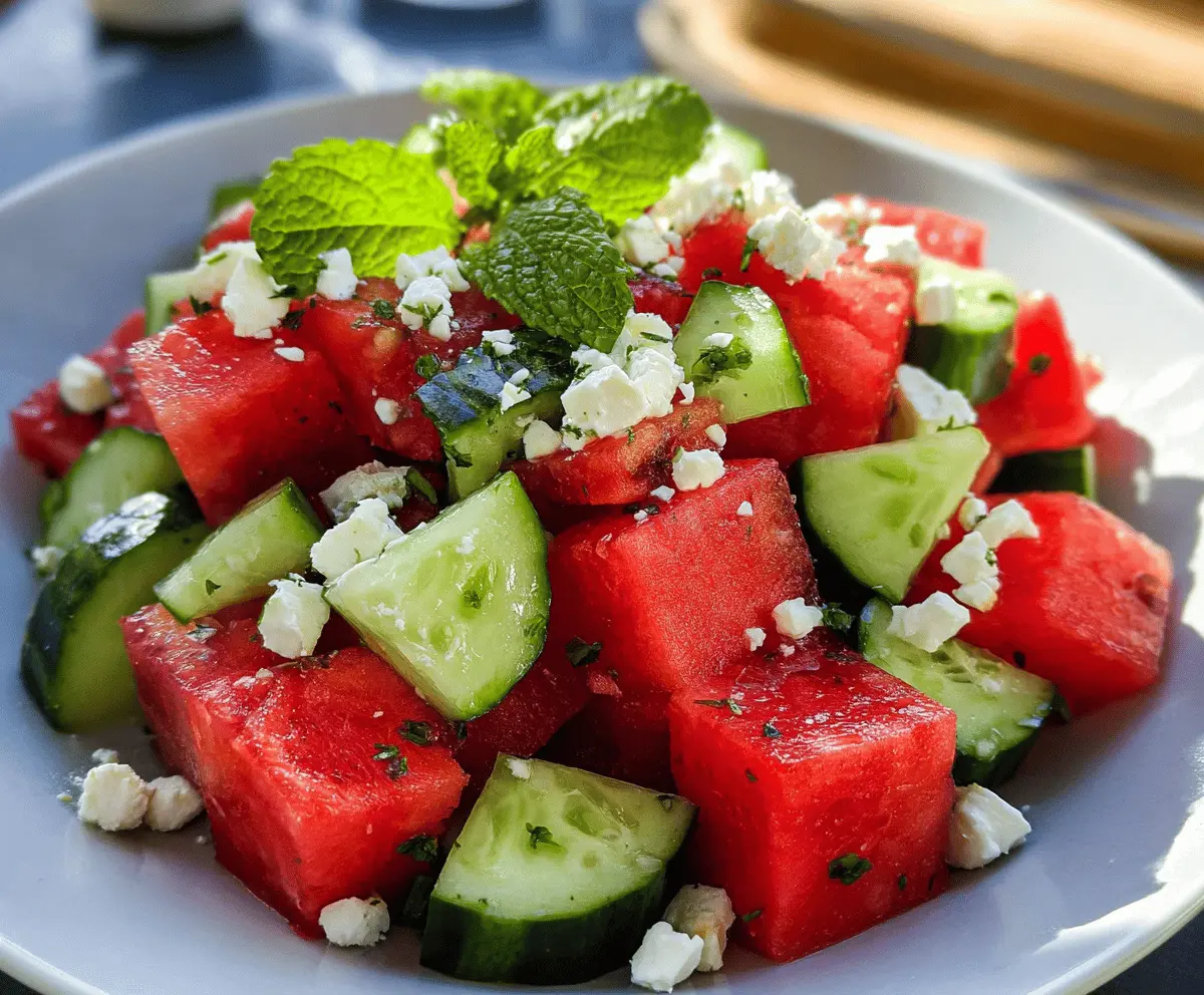 Easy Watermelon Salad With Feta and Cucumber