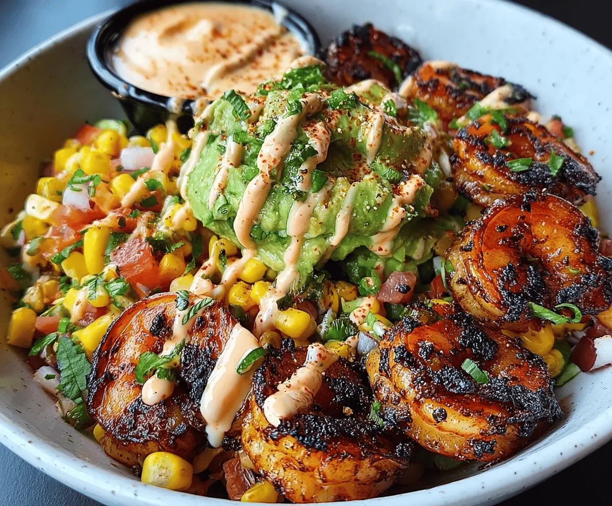 Easy Grilled Shrimp Bowl with Avocado and Corn Salsa