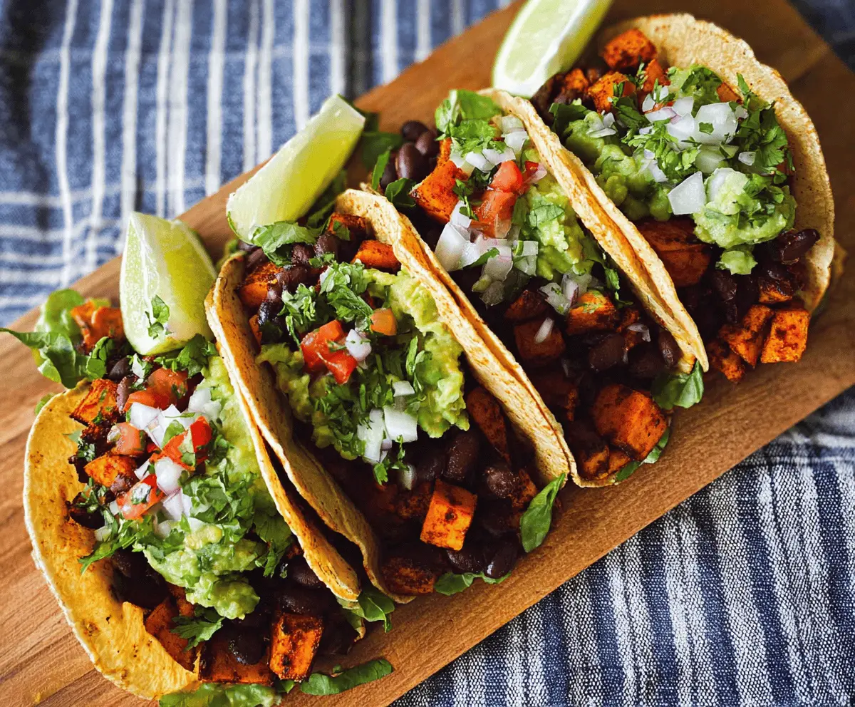 Easy Black Bean Sweet Potato Tacos Recipe