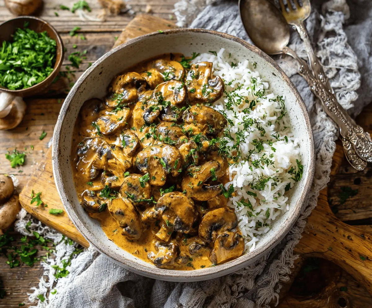 Vegan Mushroom Stroganoff