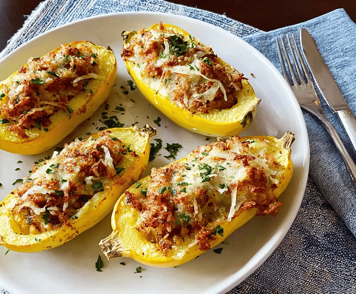 Cheesy Stuffed Yellow Squash Recipe