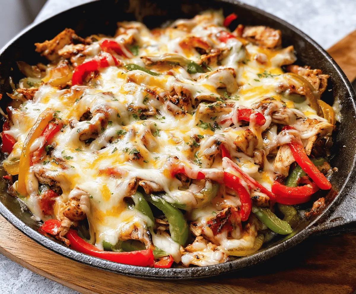 Easy Chicken Cheesesteak Skillet Dinner