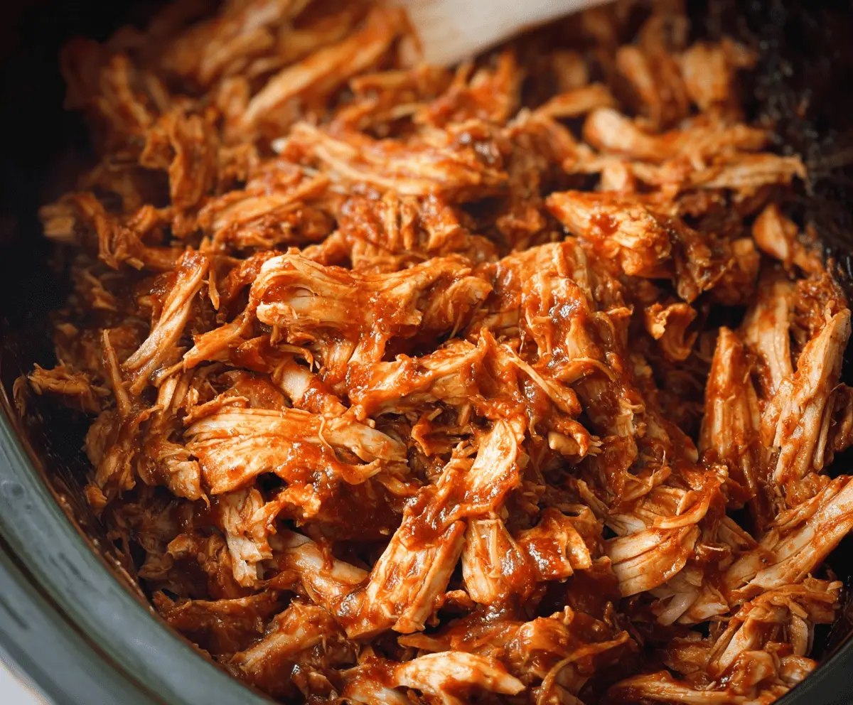 Easy Crockpot BBQ Pulled Chicken Recipe