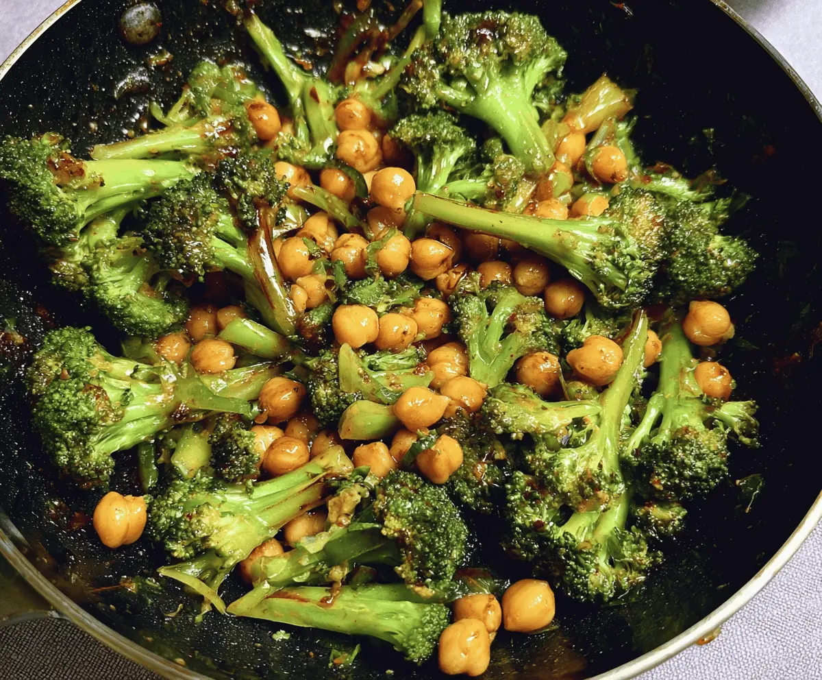 Healthy Garlic Broccoli Chickpea Stir Fry Recipe