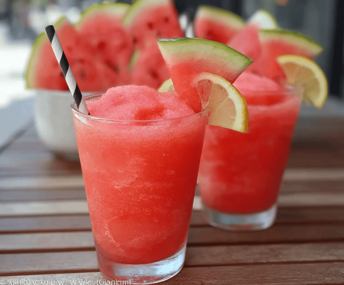 Refreshing Lemonade Slushie With Frozen Watermelon