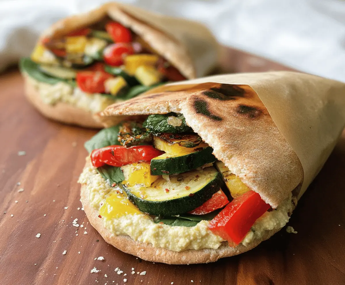 Healthy Zucchini Hummus Pita Sandwiches