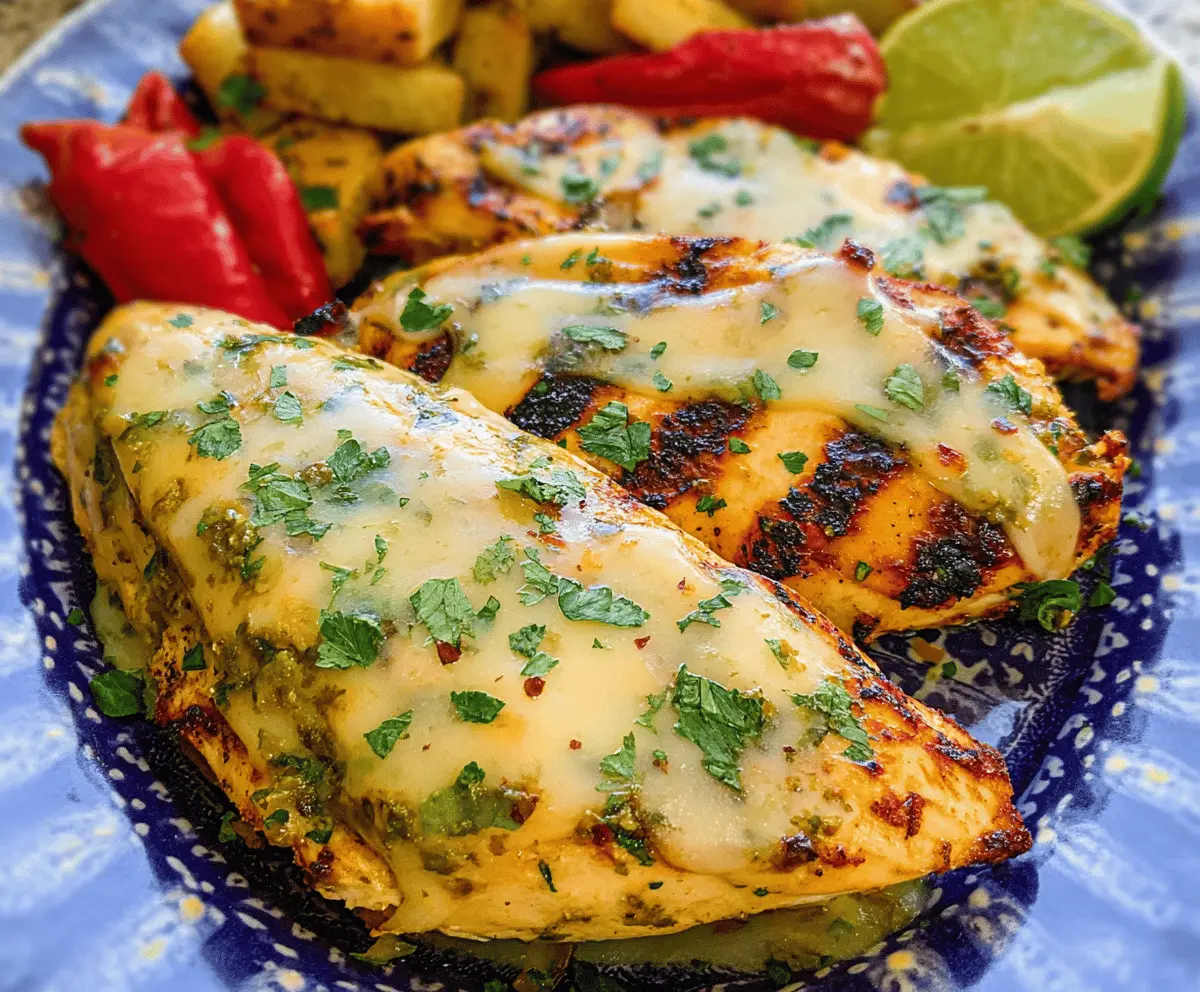 Cheesy Grilled Salsa Verde Chicken