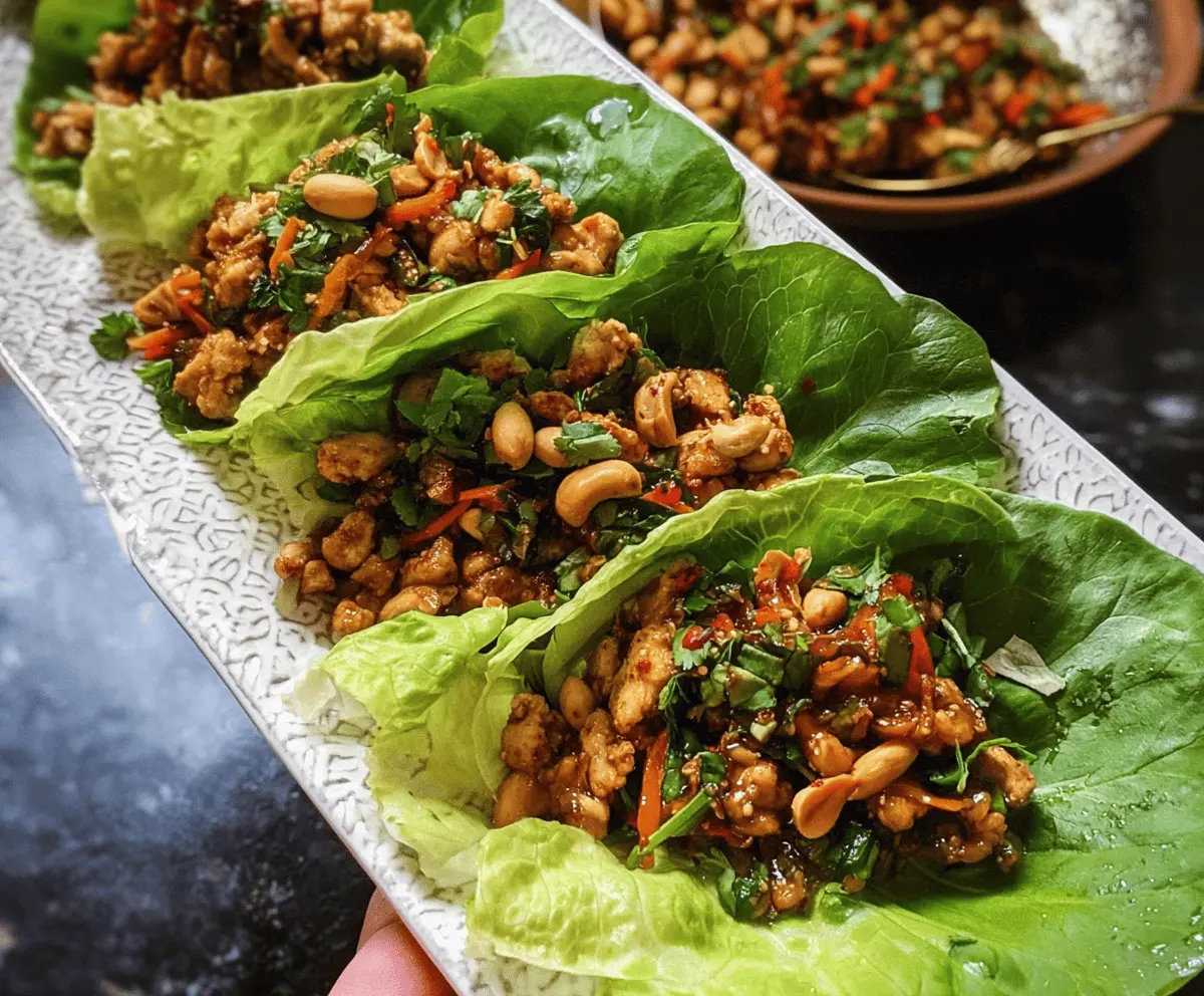 Healthy Thai Chicken Lettuce Wraps Recipe