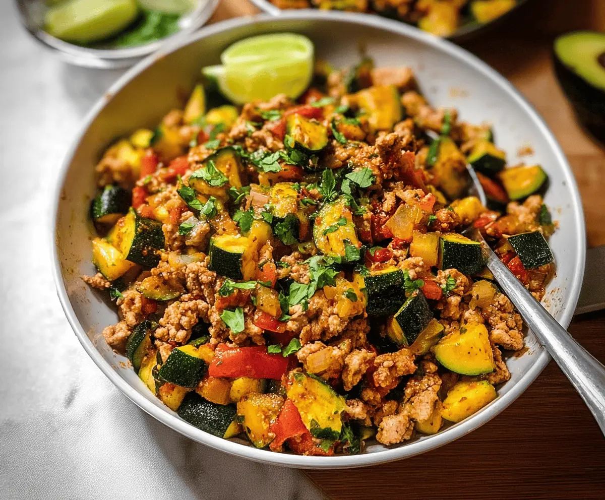 Healthy Ground Turkey and Zucchini Skillet Recipe