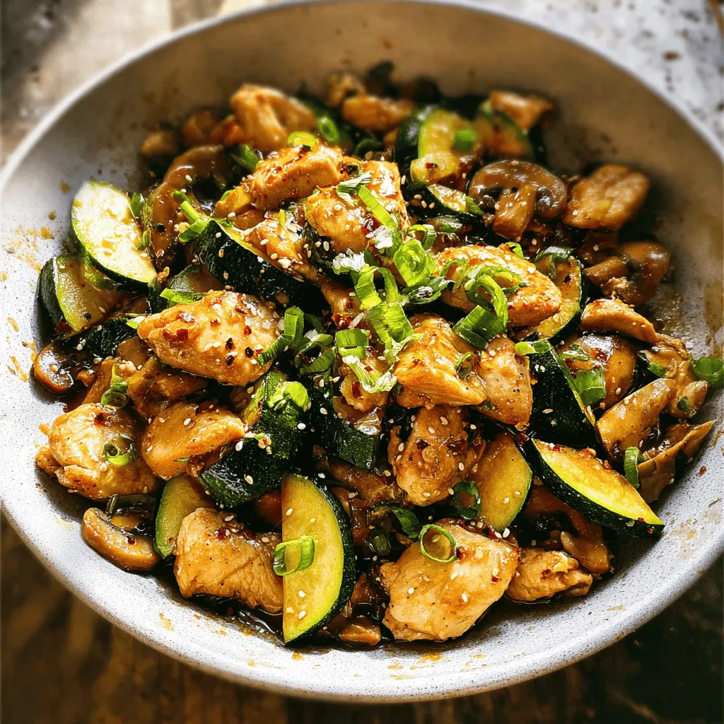 Easy Zucchini Mushroom Chicken Stir Fry Recipe