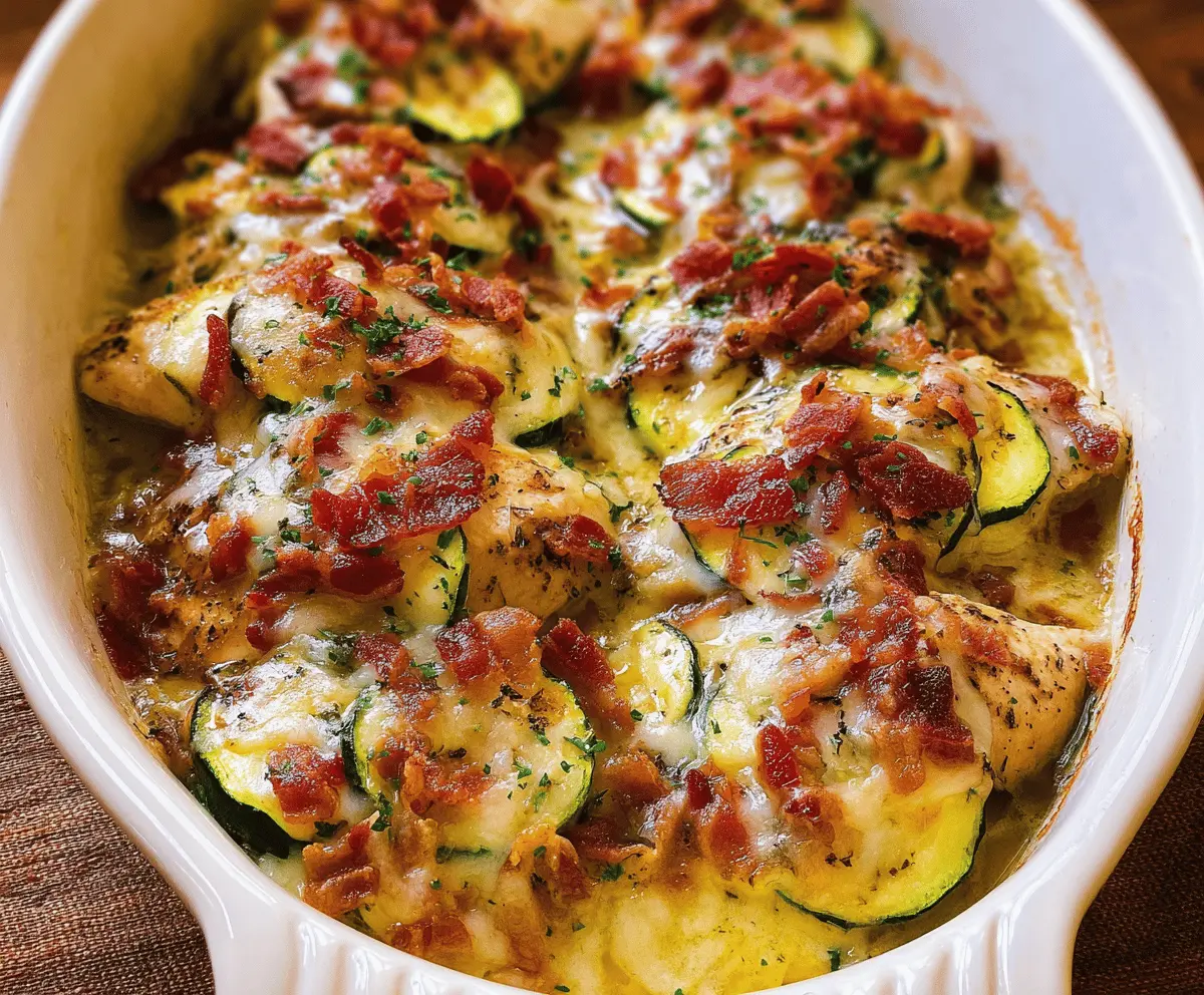 Easy Chicken Zucchini Bake with Crispy Bacon