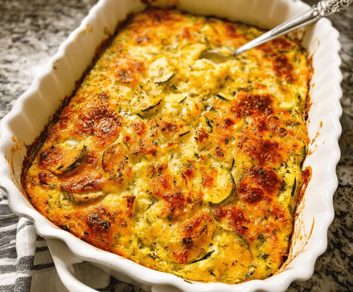 Easy Cheesy Zucchini Squash Casserole Recipe