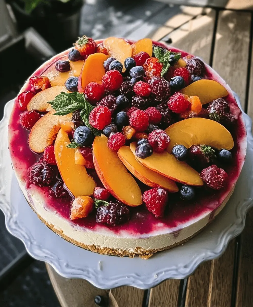 Summer Berry and Peach Cheesecake Recipe