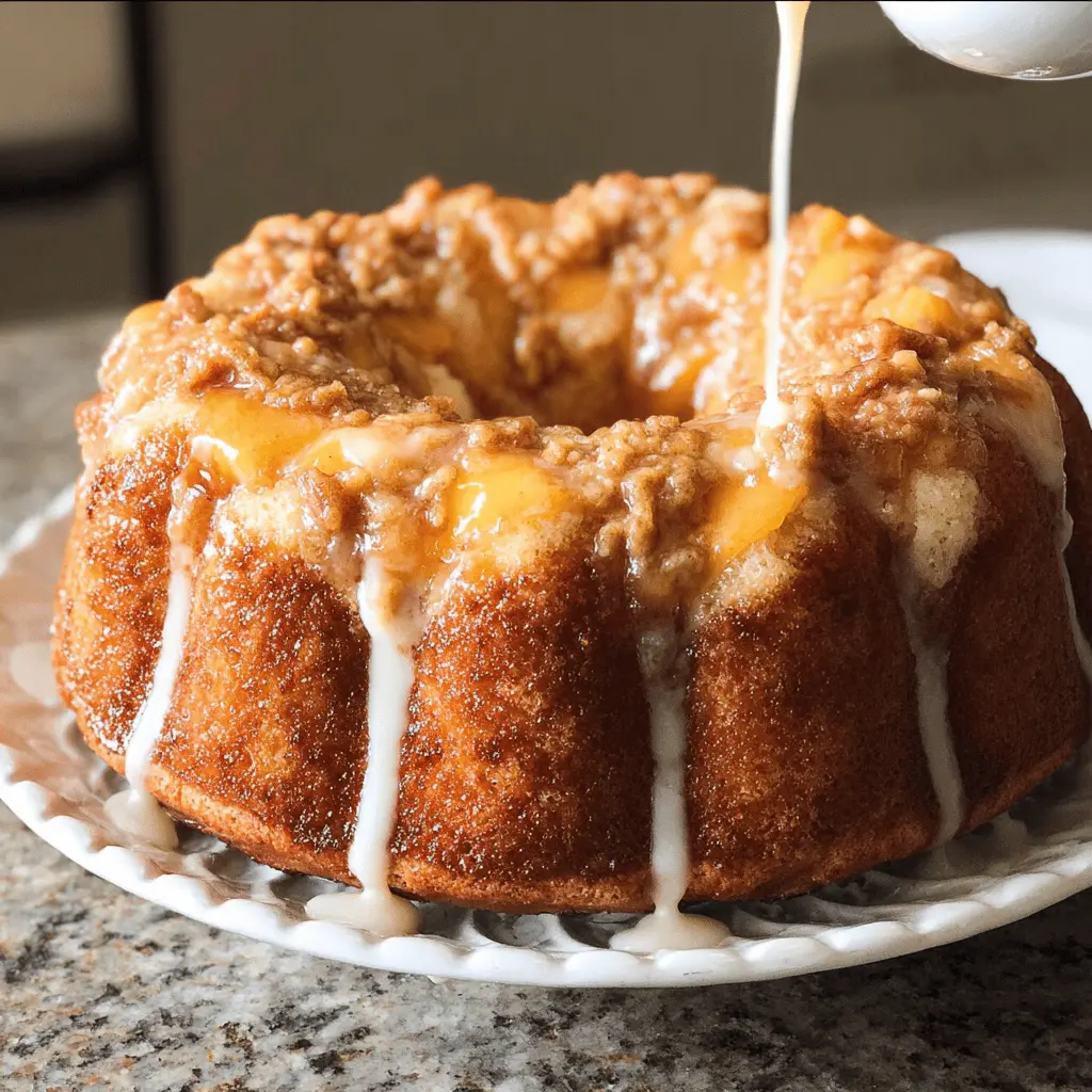 Moist Cream Cheese Peach Cobbler Pound Cake Recipe