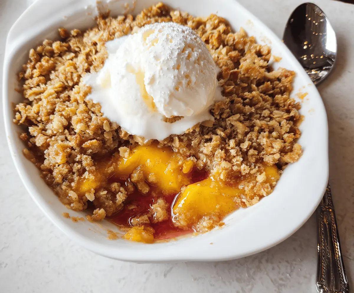 Easy Peach Crisp Recipe with Crunchy Topping