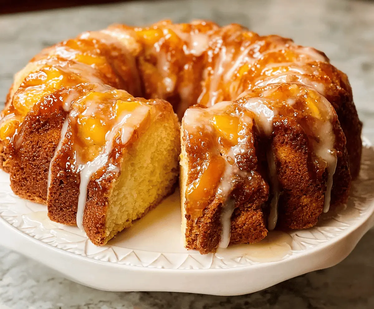 Moist Peach Cobbler Pound Cake Recipe