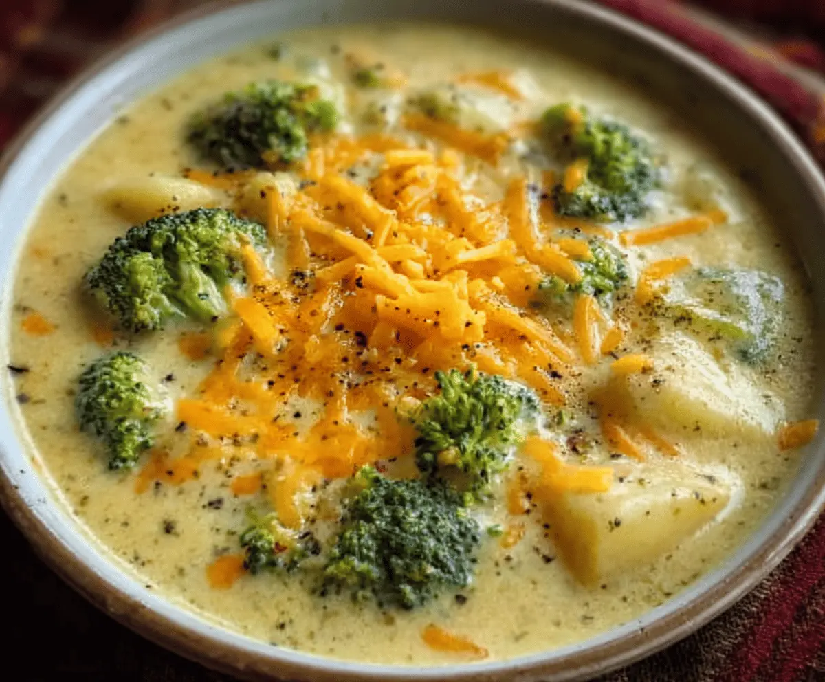 Easy Crock Pot Potato Broccoli Cheddar Soup