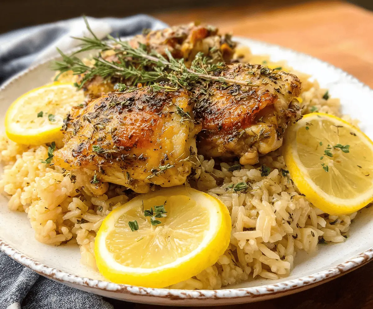 Easy Slow Cooker Lemon Herb Chicken and Rice Recipe