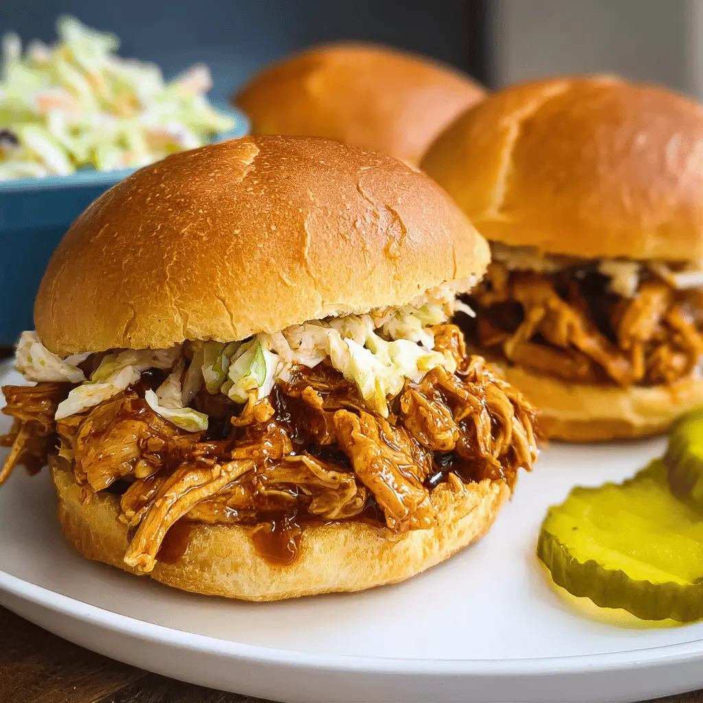 Easy Slow Cooker Hot Honey Chicken Sandwiches