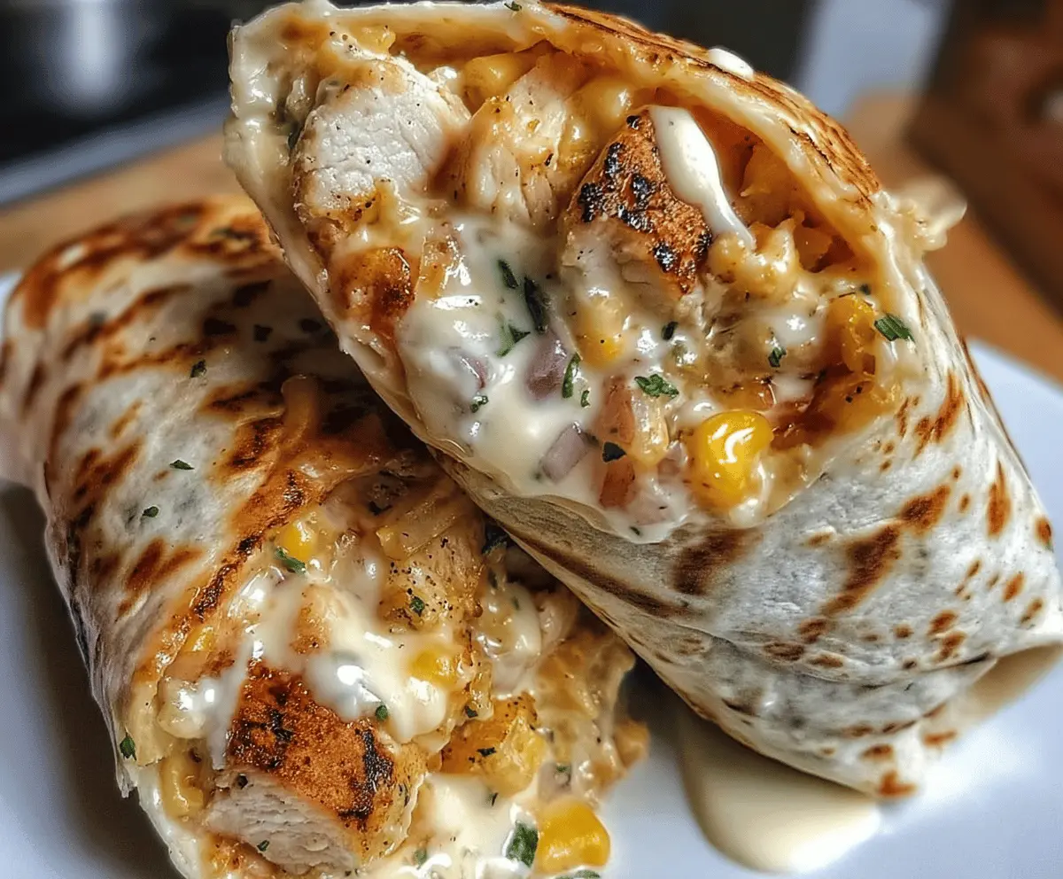 Easy Cheesy Garlic Chicken Wraps Recipe