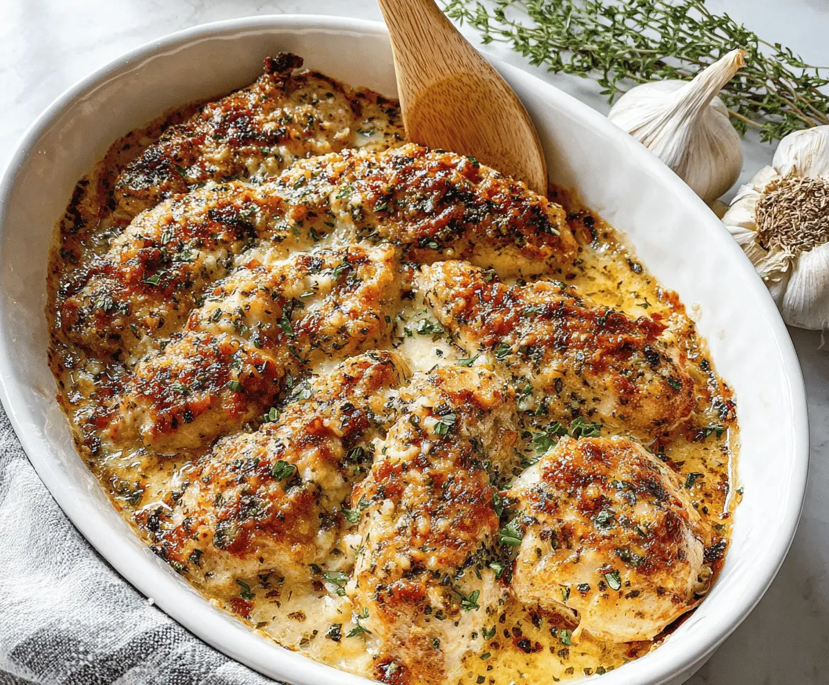 Easy Garlic Parmesan Chicken Bake Recipe