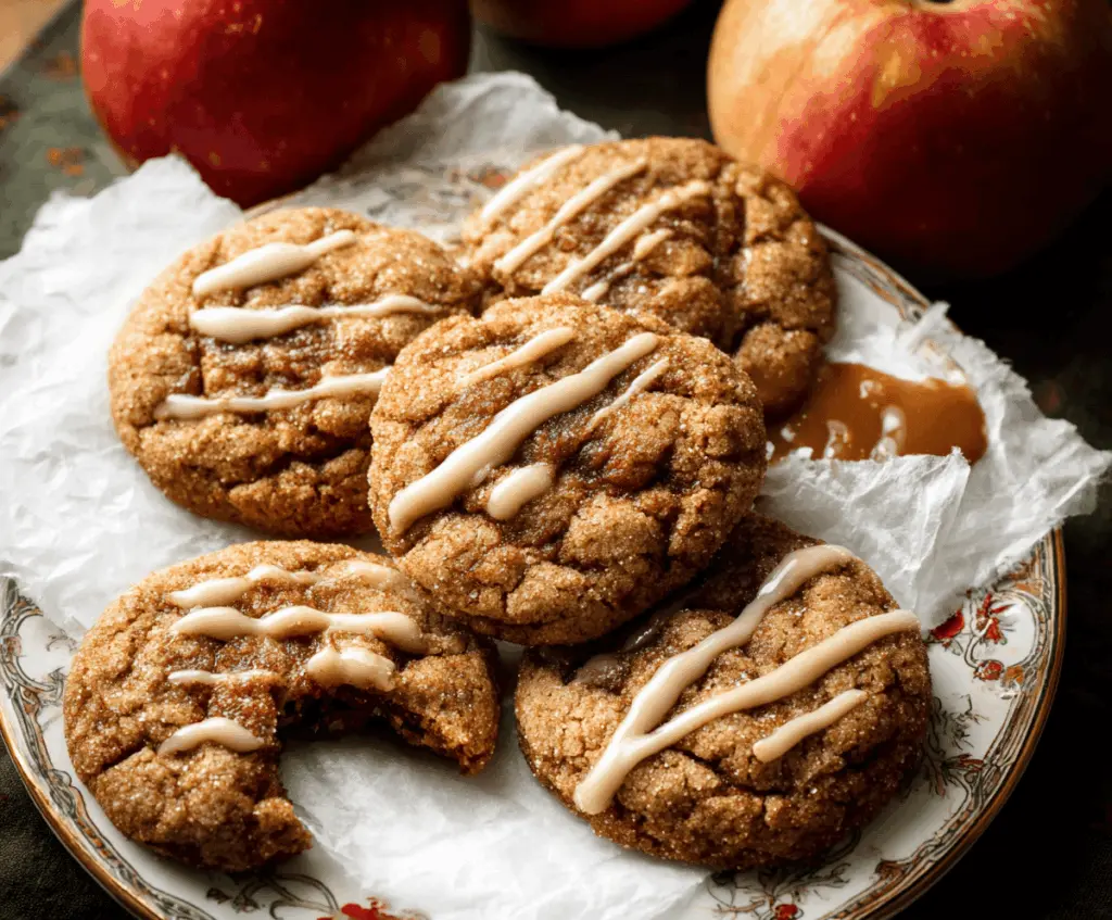Delicious homemade apple butter cookies with a golden-brown finish and soft, chewy texture, perfect for fall treats