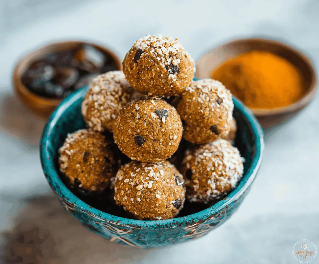 Delicious gluten-free pumpkin protein balls on a plate, featuring a nutty, spiced texture perfect for healthy snacking