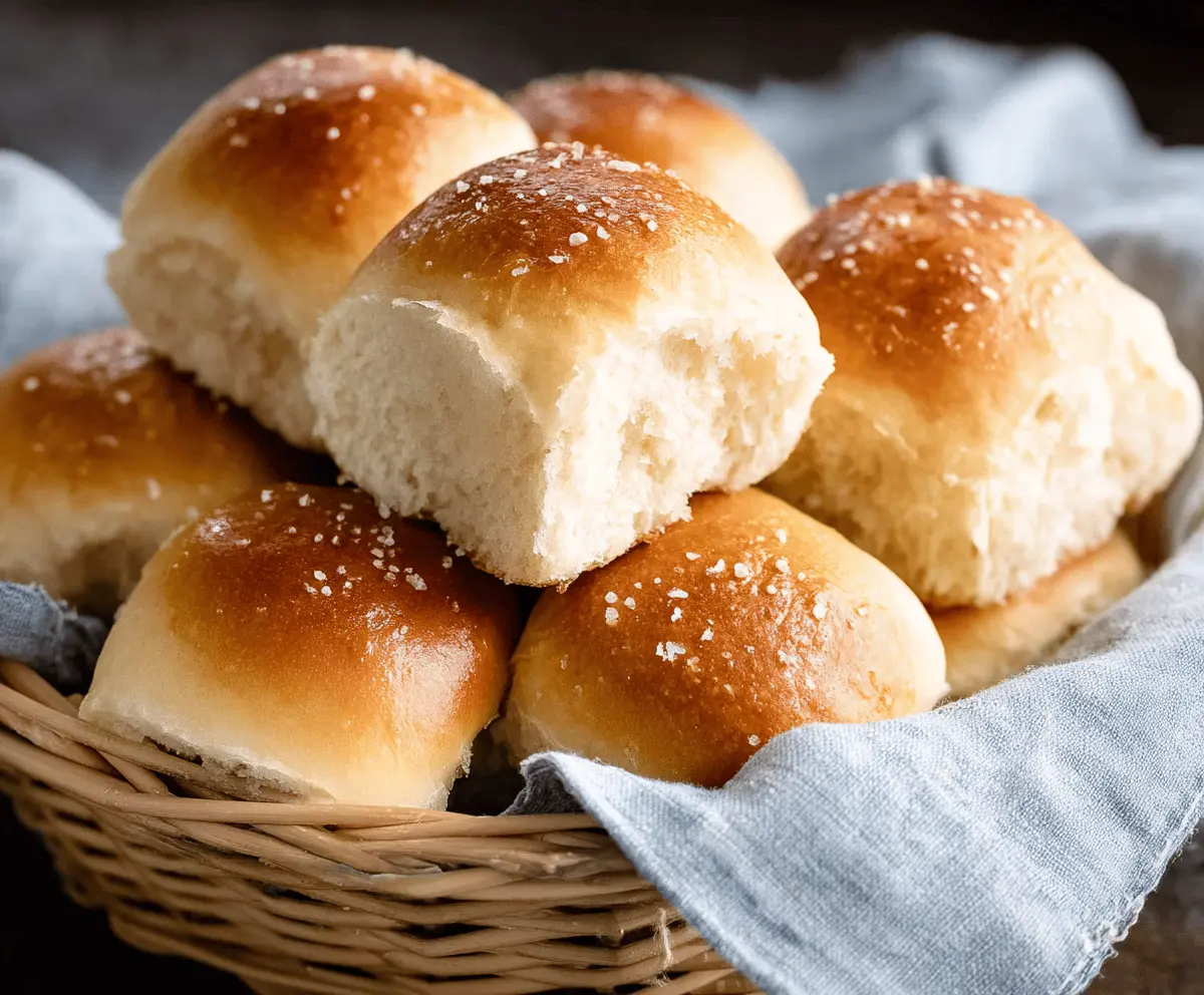 Freshly baked soft dinner rolls with golden crust on a baking tray, ideal for a comforting meal.
