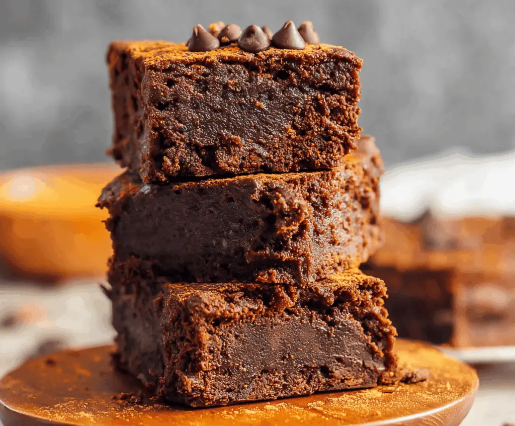 Delicious homemade sweet potato brownies with a rich chocolate glaze, perfect for healthy dessert lovers.